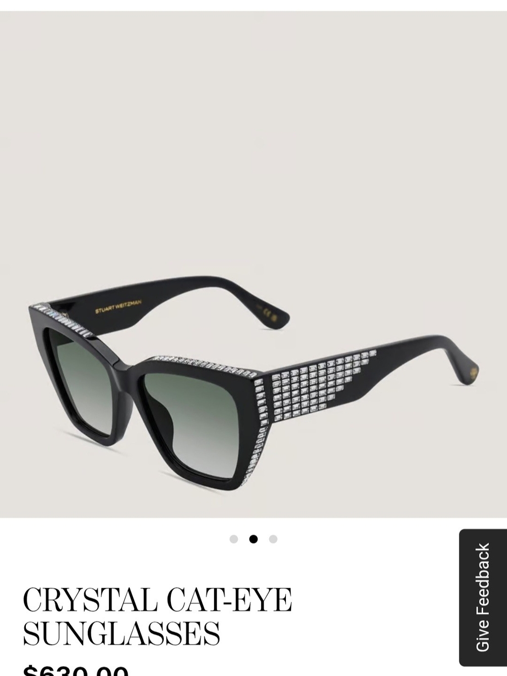 Stuart Weitzman Crystal Cat-Eye Sunglasses - Black